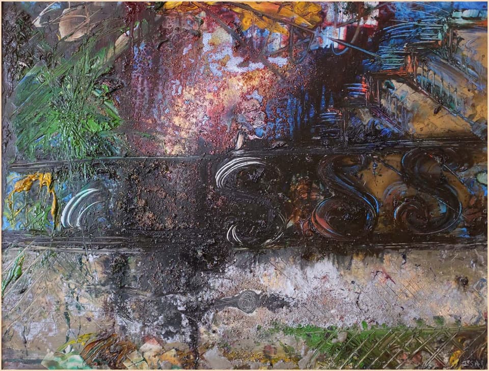 La rambarde à Enghien - 97x130